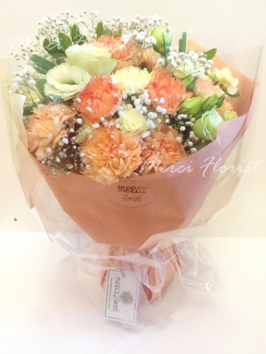 **BQ25** Carnation & Mini Carnation Round Bouquet - Pink<br>康乃馨 及 小康乃馨 圓形花束 - 橙色